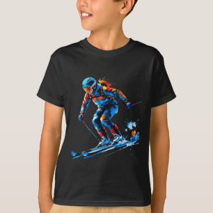 Skiing Splash Design – Dynamic Winter Sports Artwo T-Shirt