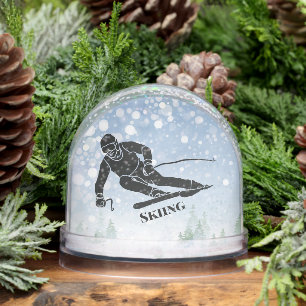 Skiing Sport Design Snow Globe