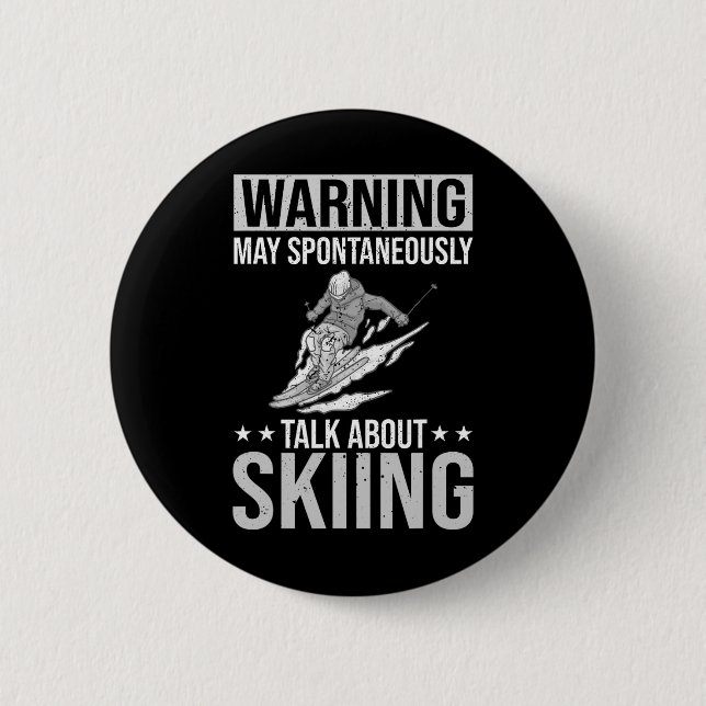 Skiing Sports Funny Ski Training Competition  2 Inch Round Button (Front)