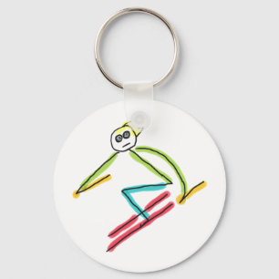 Skiing Stickman Keychain