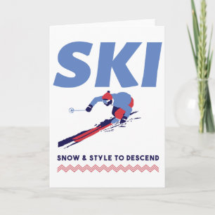 Skiing Stylishly Down The Slopes Card
