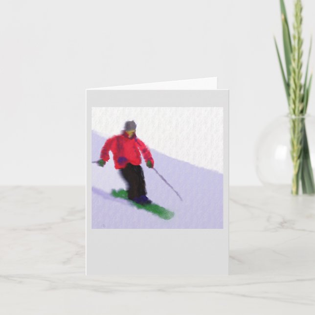 Skiing the Slopes Art Card (Front)