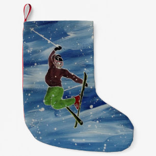 Skiing theme stocking
