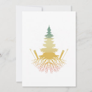 Skiing Tree Retro Winter Sports Mountains Skier Gi Invitation