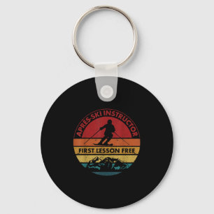 Skiing Trip Skier Apres Ski Instructor First Lesso Keychain
