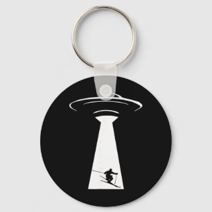 Skiing Ufo Ski Snow Skiing Downhill Skiing Keychain