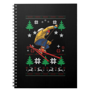 Skiing Ugly Christmas Notebook