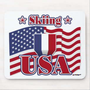Skiing USA Mouse Pad