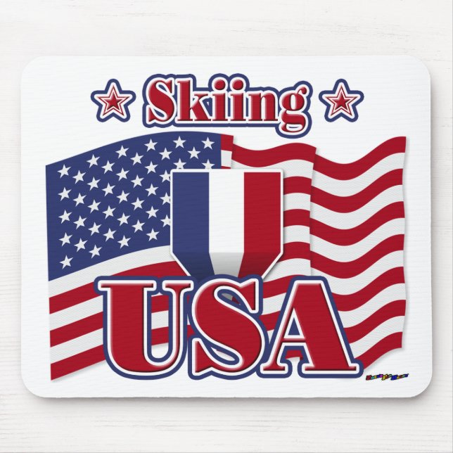 Skiing USA Mouse Pad (Front)