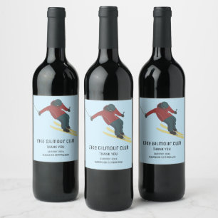 Skiing Wine Label