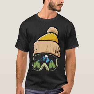Skiing Winter Sports Ski Hat Snowboard Goggles Sno T-Shirt