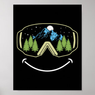 Skiing Winter Sports Ski Snowboard Goggles Snow Mo Poster