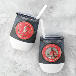 Skiing with Santa Claws Water Bottle