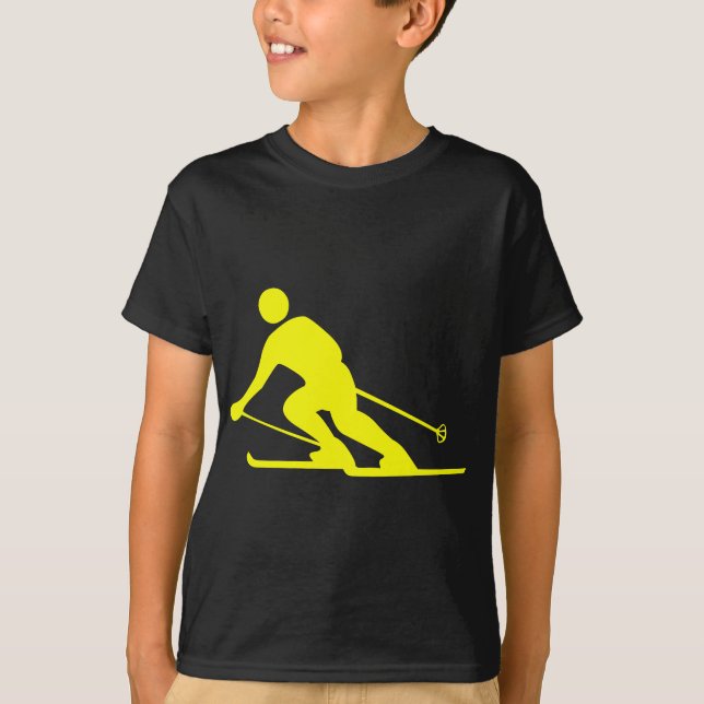 Skiing - Yellow T-Shirt (Front)