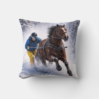 Skijoring à cheval | Cheval d'hiver | Coussin de j