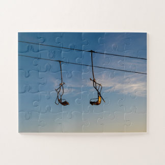 Skilift at sunset jigsaw puzzle