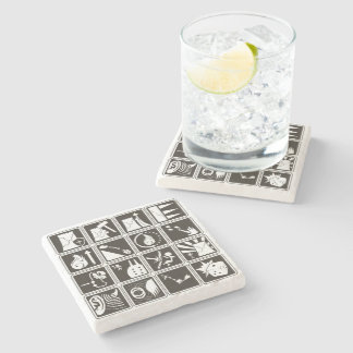 Skill Icons Stone Coaster