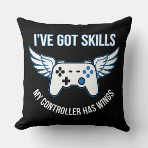 Skilled Controller with Wings Graphic Throw Pillow
