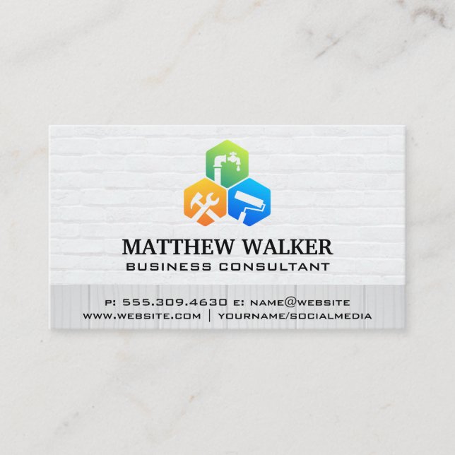 Skilled Worker | Construction Services Business Card (Front)