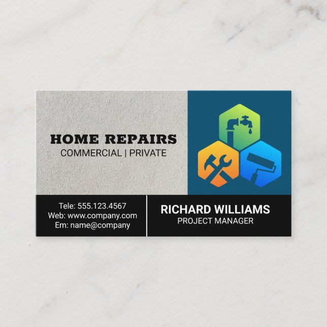 Skilled Worker | Home Repair Services Business Card (Front)