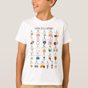 Skills Alphabet School Counsellor Mental Health Sc T-Shirt