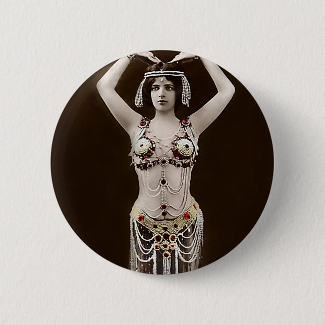 Skimpy Egyptian Costume 2 Inch Round Button (Front)