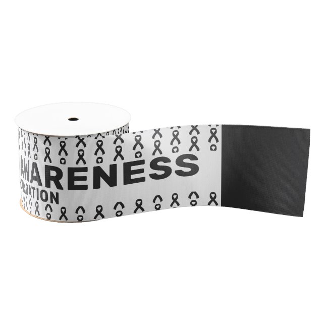 Skin Cancer Awareness Pattern Ribbon Grosgrain Ribbon (Spool)
