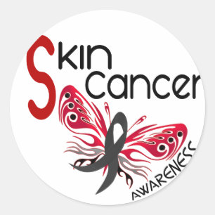 Skin Cancer BUTTERFLY 3.1 Classic Round Sticker