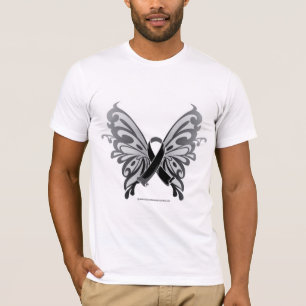 Skin Cancer Butterfly Ribbon T-Shirt