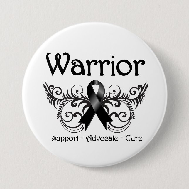 Skin Cancer Warrior Scroll 3 Inch Round Button (Front)