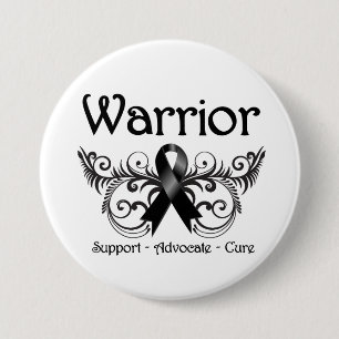 Skin Cancer Warrior Scroll 3 Inch Round Button