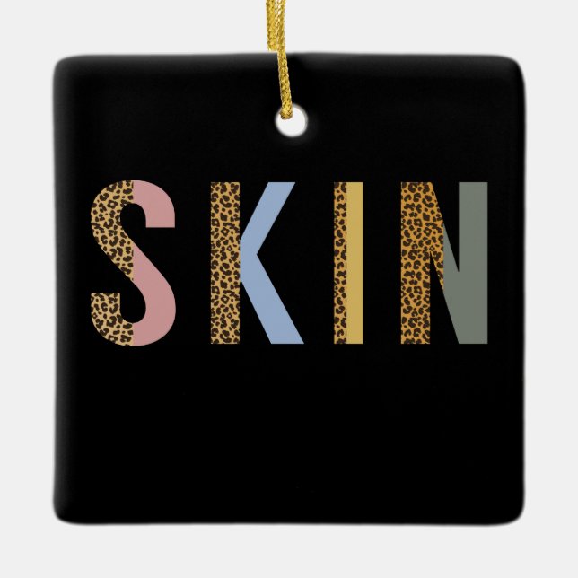 Skin Care Skincare lover Retro Skin Love Ceramic Ornament (Front)