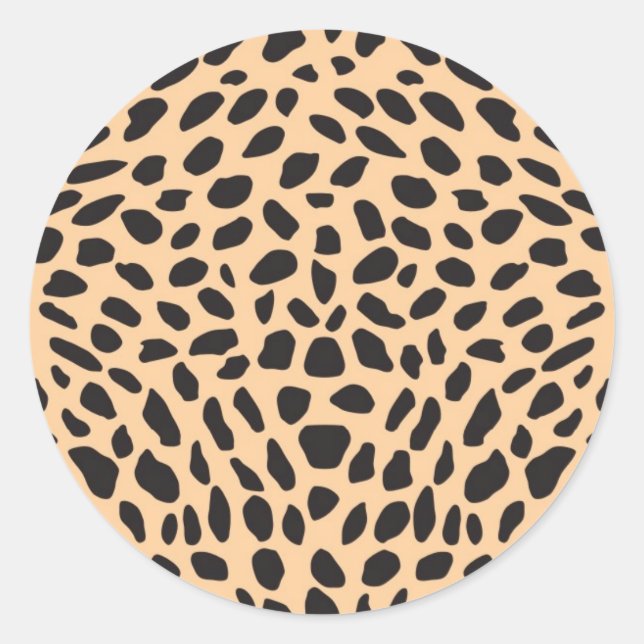 Skin cheetah decor classic round sticker (Front)