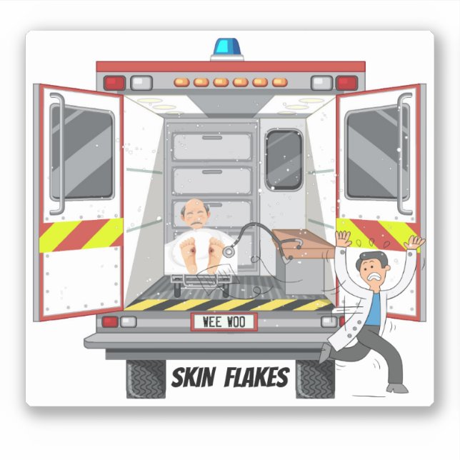Skin Flakes Paramedic EMS 911 Vinyl Sticker (Front)