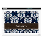 Damassé de bleu marine et de brun