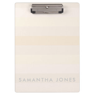 Skin Peach Ombre Simple Stripe Personalize Name Clipboard