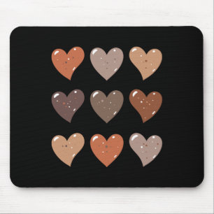 Skin Tone Hearts African American Black History Mouse Pad