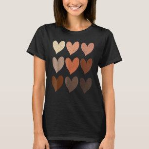 Skin Tone Hearts Black History Melanin Afro Africa T-Shirt