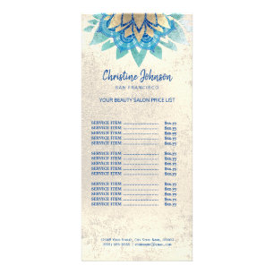 skincare aesthetician lotus price list rack card