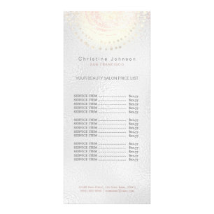 •skincare aesthetician price list rack card