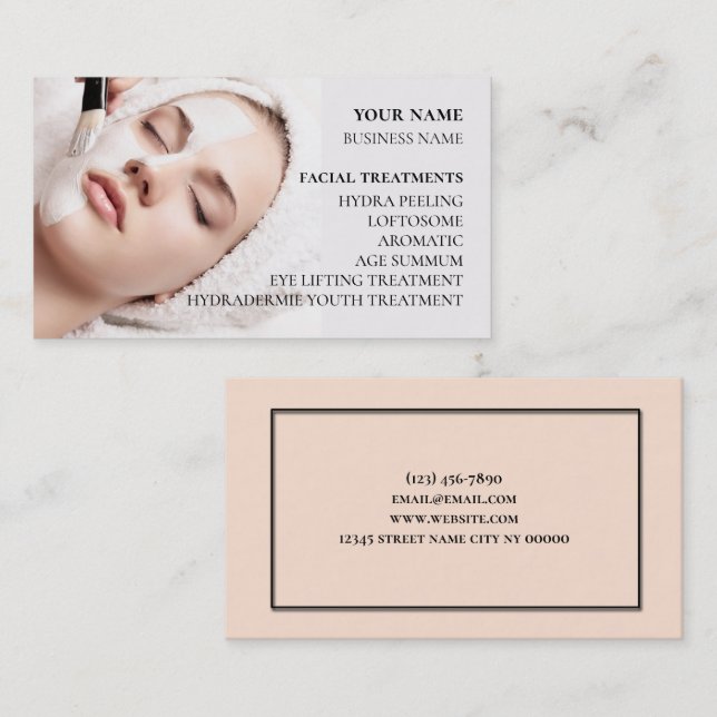 Skincare & Beauty Salon Business Card (Front/Back)