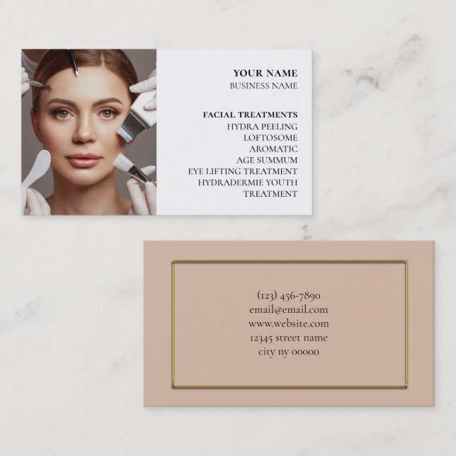 Skincare & Beauty Salon Business Card (Front/Back)