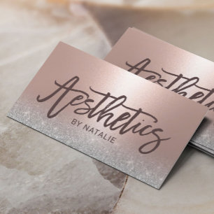 Skincare Esthetician Blush Rose Gold Aesthetics Business Card