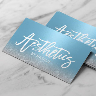 Skincare Esthetician Modern Light Blue Aesthetics Business Card