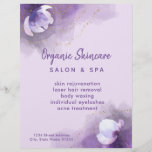 skincare purple watercolor • flyer<br><div class="desc">please note this is a printed product with NO REAL GLITTER</div>