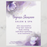 skincare purple watercolor flyer<br><div class="desc">please note this is a printed product with NO REAL GLITTER</div>