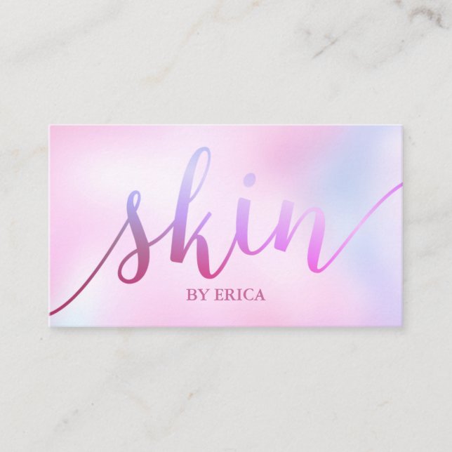 Skincare Salon Spa Esthetician Watercolor Pink Business Card (Front)