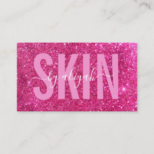 Skincare Typography Glitter Pink Sparkly  Business Card