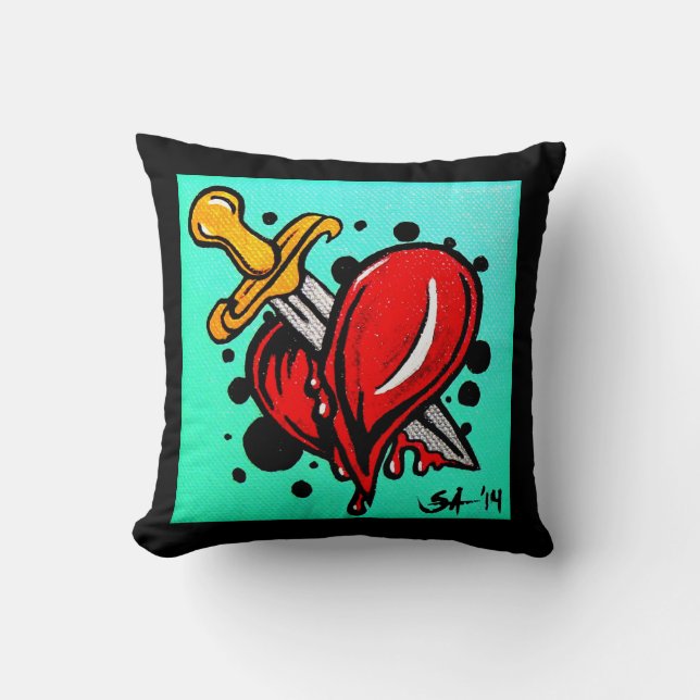 Skinderella's "Heartache" throw pillow (Front)
