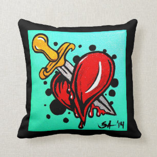 Skinderella's "Heartache" throw pillow